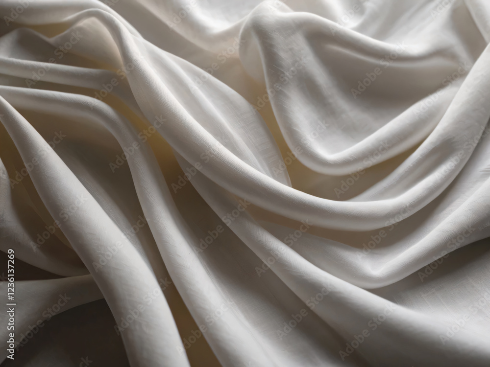 Obraz premium The white silk cloth has a luxurious, smooth feel.