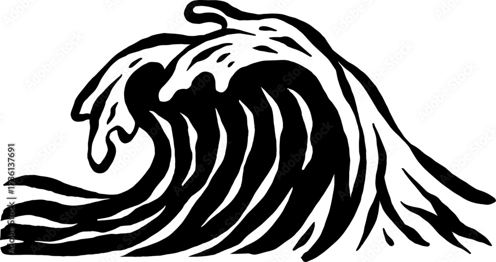drawing wave illustration drawing wave illustration