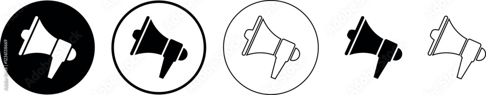 Megaphone Icons- Announce, Speak, Promote - Vector Set Megaphone Icons- Announce, Speak, Promote - Vector Set