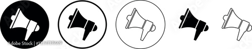 Megaphone Icons- Announce, Speak, Promote - Vector Set