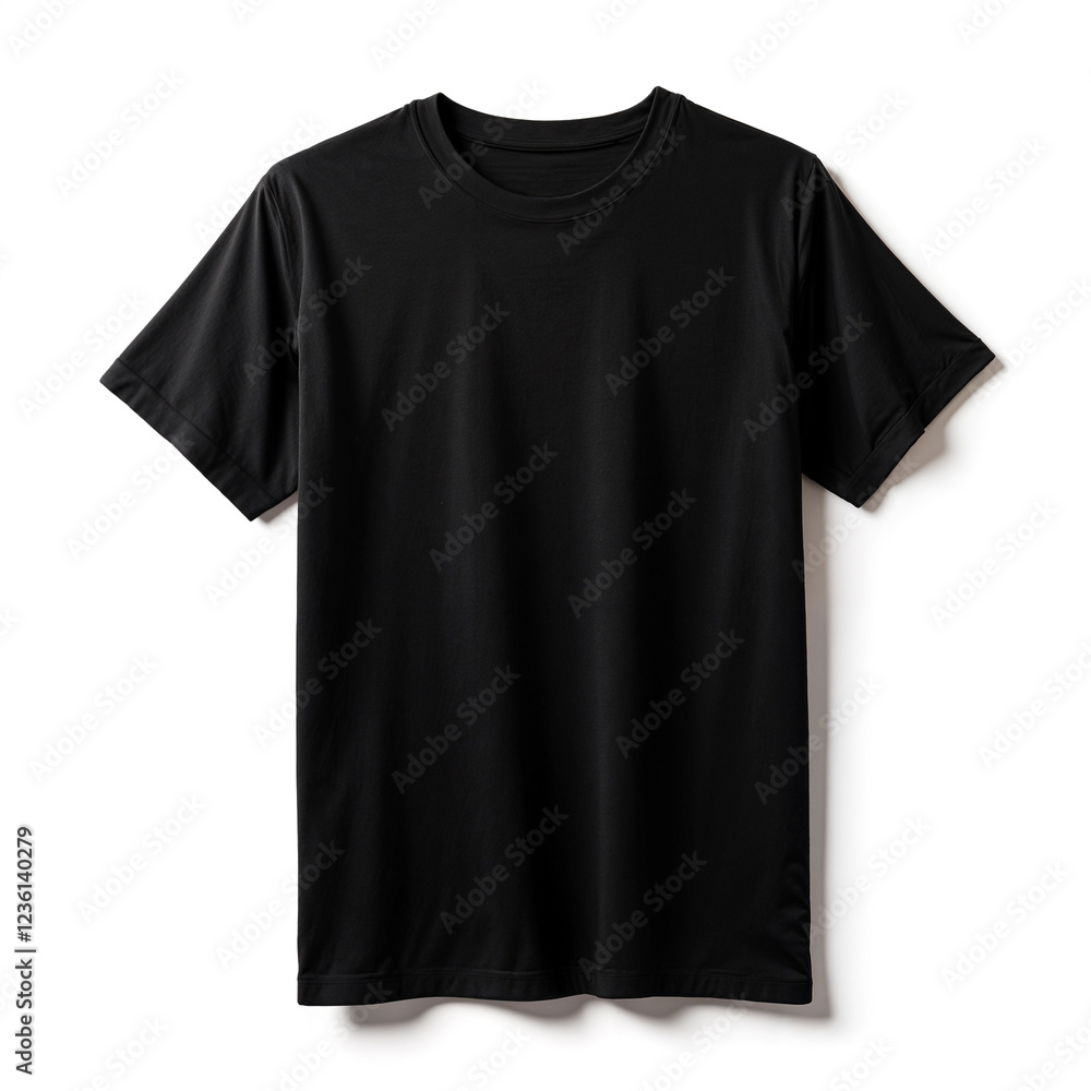 Black t-shirt mockup on the white background Black t-shirt mockup on the white background