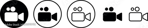 Video Camera Icons- Record, Film, Movie - Vector Set