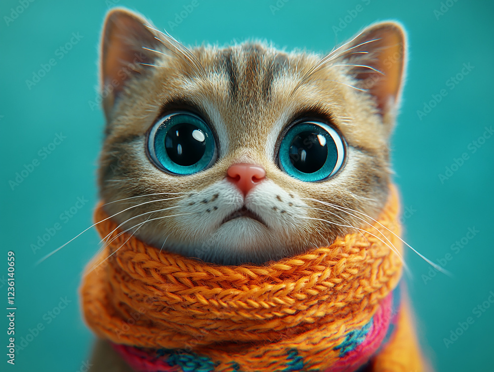 Obraz premium Cute cat 3d