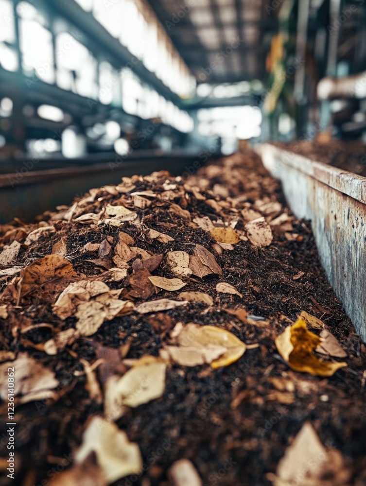 Pile of leaves on dirt