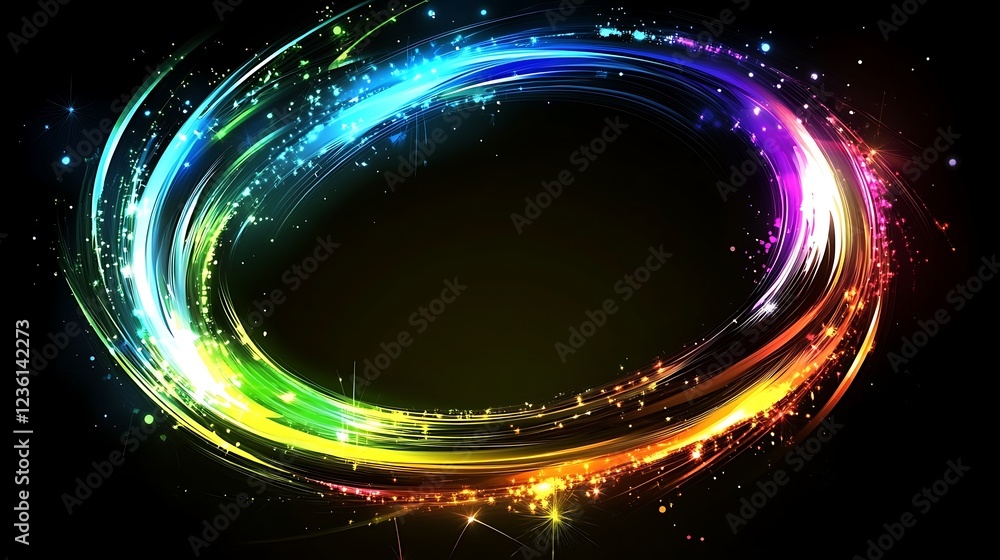 Fototapeta premium Rainbow Swirl Light Abstract Design Background