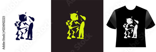 electricity kill TShirt Design Silhouette, Graphic, Apparel, Mockup, Vector