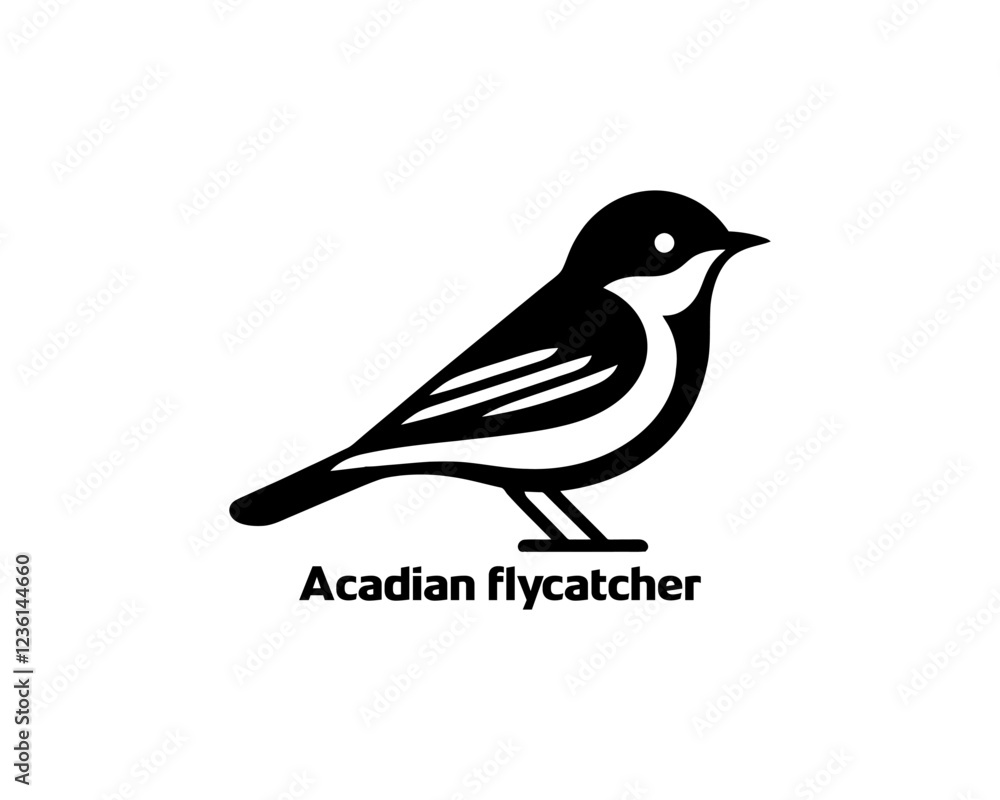 Obraz premium Acadian Flycatcher Bird Logo Design