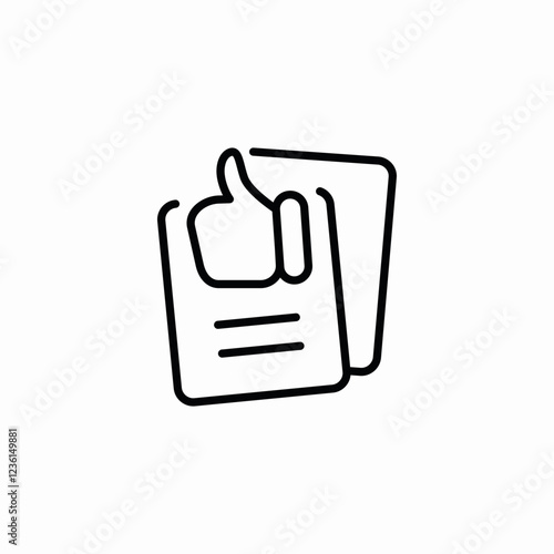 document thumbs up icon vector sign