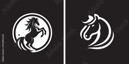 silhouette image, Horse logo, vector
