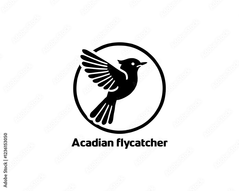 Fototapeta premium Acadian Flycatcher Bird Logo Design