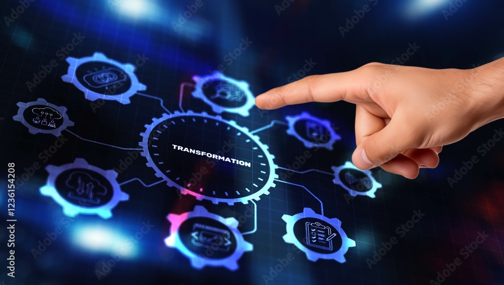 Transformation and Digitalization Technology and Business concept
