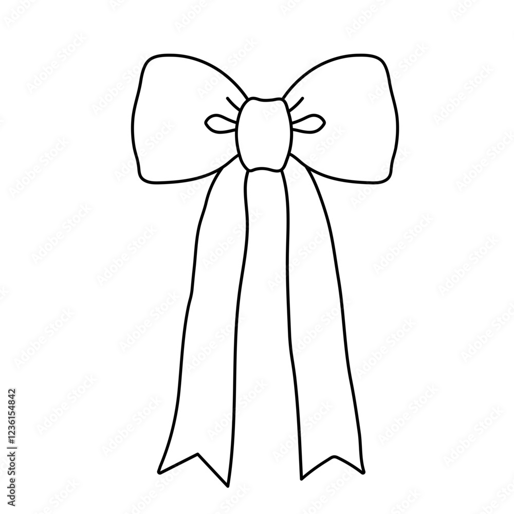 Coquette ribbon bow aesthetic outline illustration Coquette ribbon bow aesthetic outline illustration
