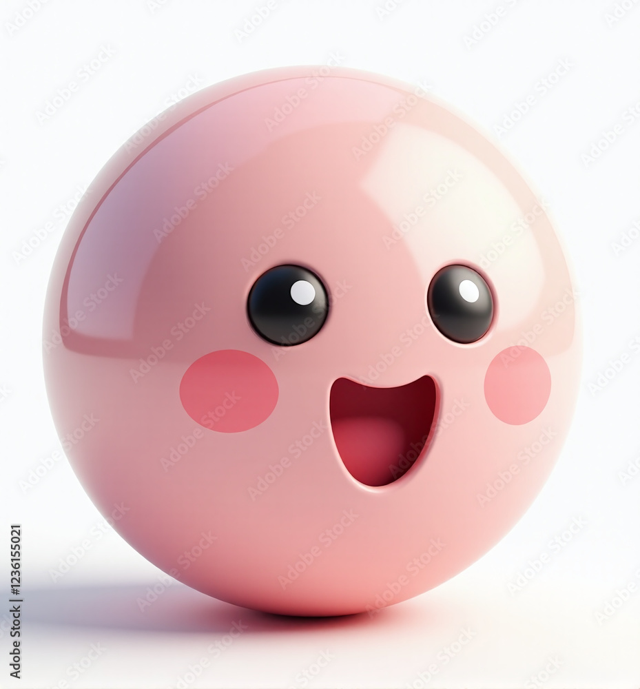 Playful 3D Ball with Face, Fun and Cheerful Toy for Kids on White Background
Playful 3D Ball with Face, Fun and Cheerful Toy for Kids on White Background