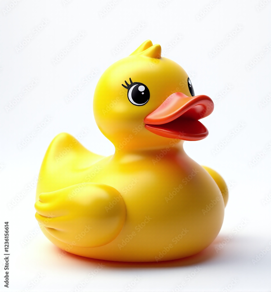 Cute 3D Rubber Duck, Playful and Cheerful Duck Toy for Kids on White Background
Cute 3D Rubber Duck, Playful and Cheerful Duck Toy for Kids on White Background