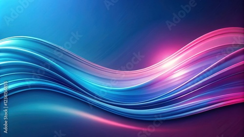 Wallpaper Mural Abstract Digital Art A Symphony of Blue and Pink Wavy Lines, Creating a Visual Flow and Ethereal Glow Torontodigital.ca
