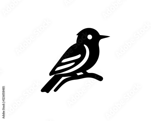 Tableau sur toile Acadian Flycatcher Bird Logo Design Icon Template