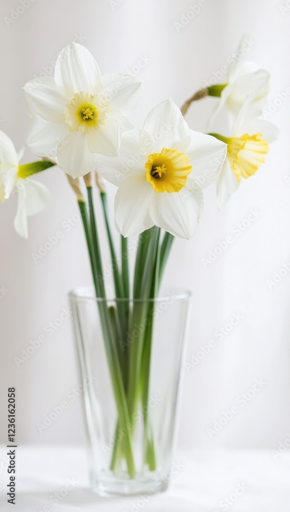 White Daffodils in Glass Vase Bring Spring Cheer to Home Decor White Daffodils in Glass Vase Bring Spring Cheer to Home Decor