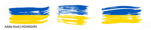 Set of Ukrainian national flags