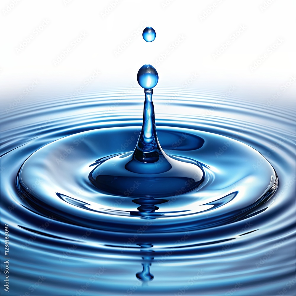 Water Drop Ripples, Blue, Macro, Photography, Liquid Water Drop Ripples, Blue, Macro, Photography, Liquid