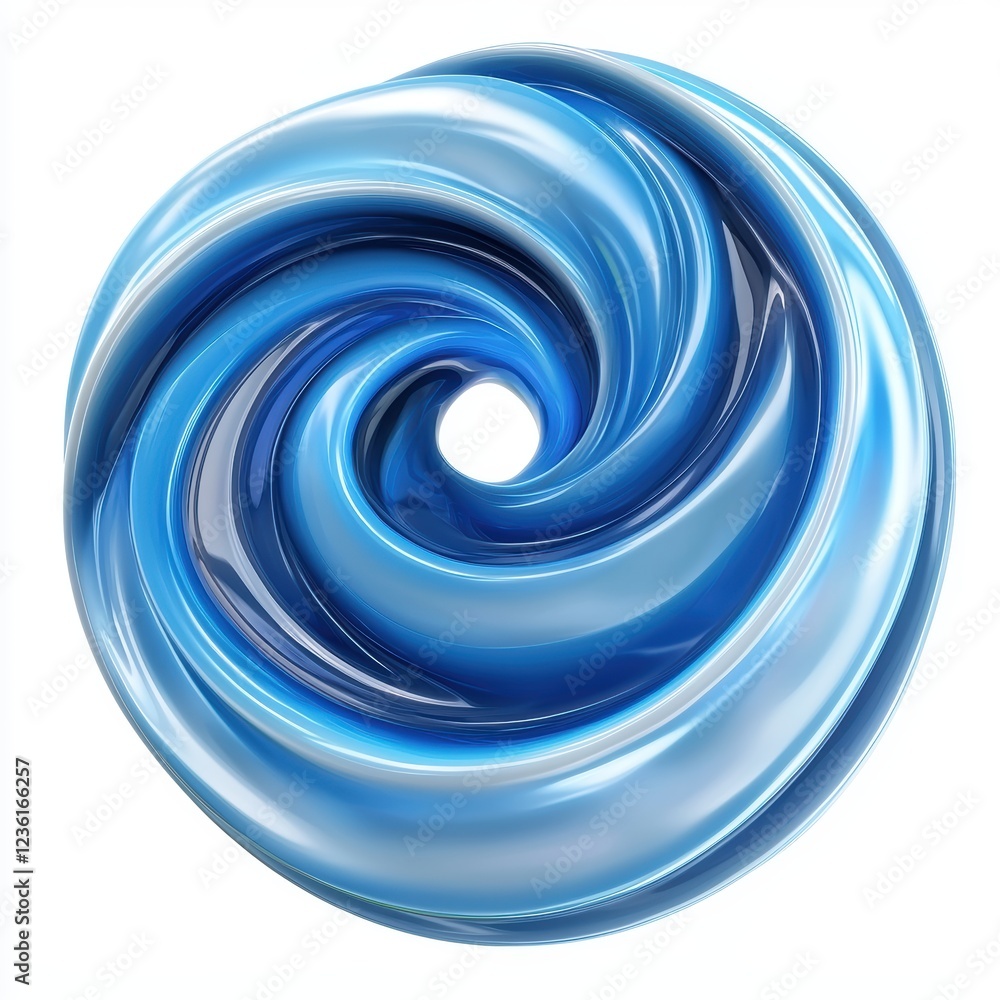Water vortex swirling in a smooth, hypnotic pattern, isolated on a clean white background Water vortex swirling in a smooth, hypnotic pattern, isolated on a clean white background