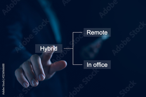 Tableau sur toile businessman adopting a hybrid work strategy allows employees to balance remote a