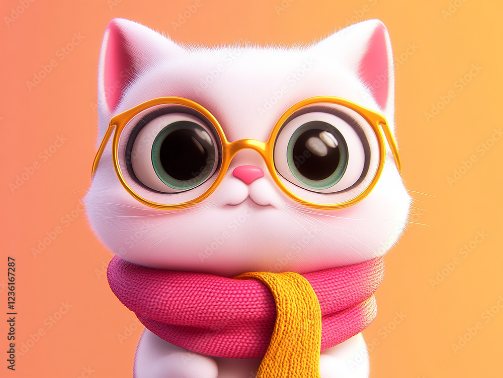 Fototapeta premium Cute cat 3d