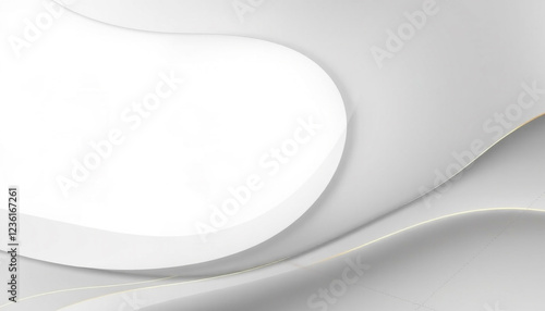 White minimalist abstract design with overlapping soft curves and smooth gradients, evoking elegance, simplicity, and modern professional aesthetics. photo