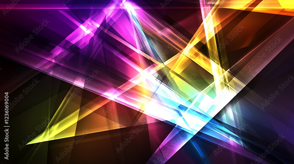Abstract Colorful Geometric Light Intersections Design Abstract Colorful Geometric Light Intersections Design