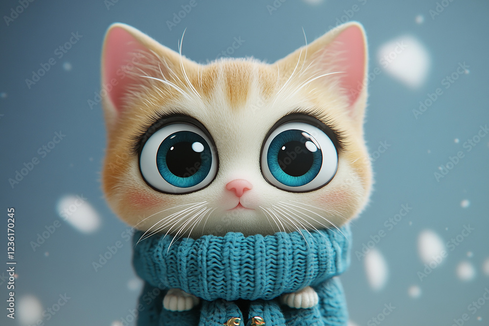Obraz premium Cute cat 3d