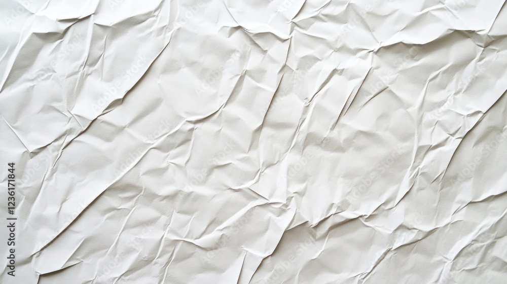 Obraz premium Crumpled white paper texture background.