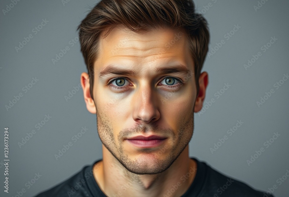 Obraz premium Male portrait with neutral expression and shallow depth of field