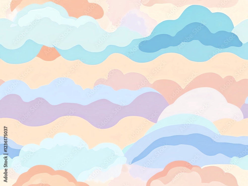 Pastel Cloudscape: A Dreamy Abstract Art Print Pastel Cloudscape: A Dreamy Abstract Art Print