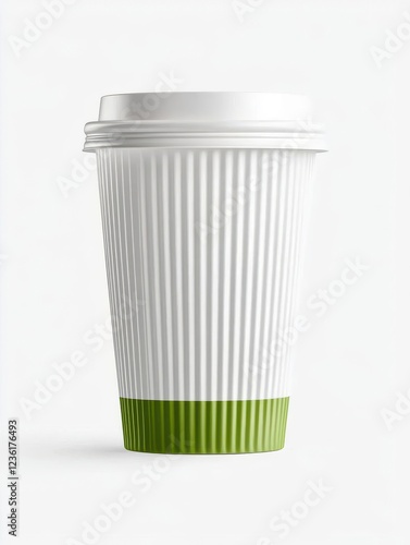Wallpaper Mural Paper coffee cup with green bottom, isolated on white background. Torontodigital.ca