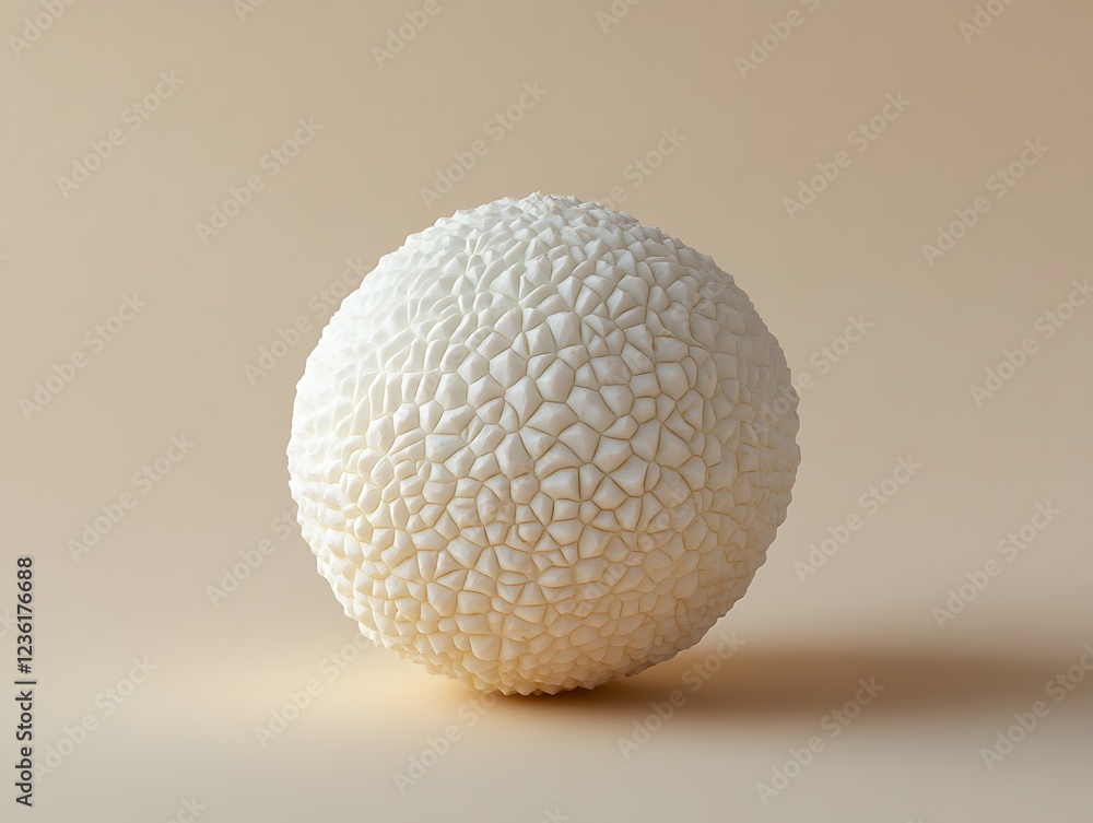 Textured sphere art installation minimalist studio 3d model neutral tones