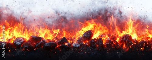 Erupting lava flow volcano crater nature photography fiery landscape close-up