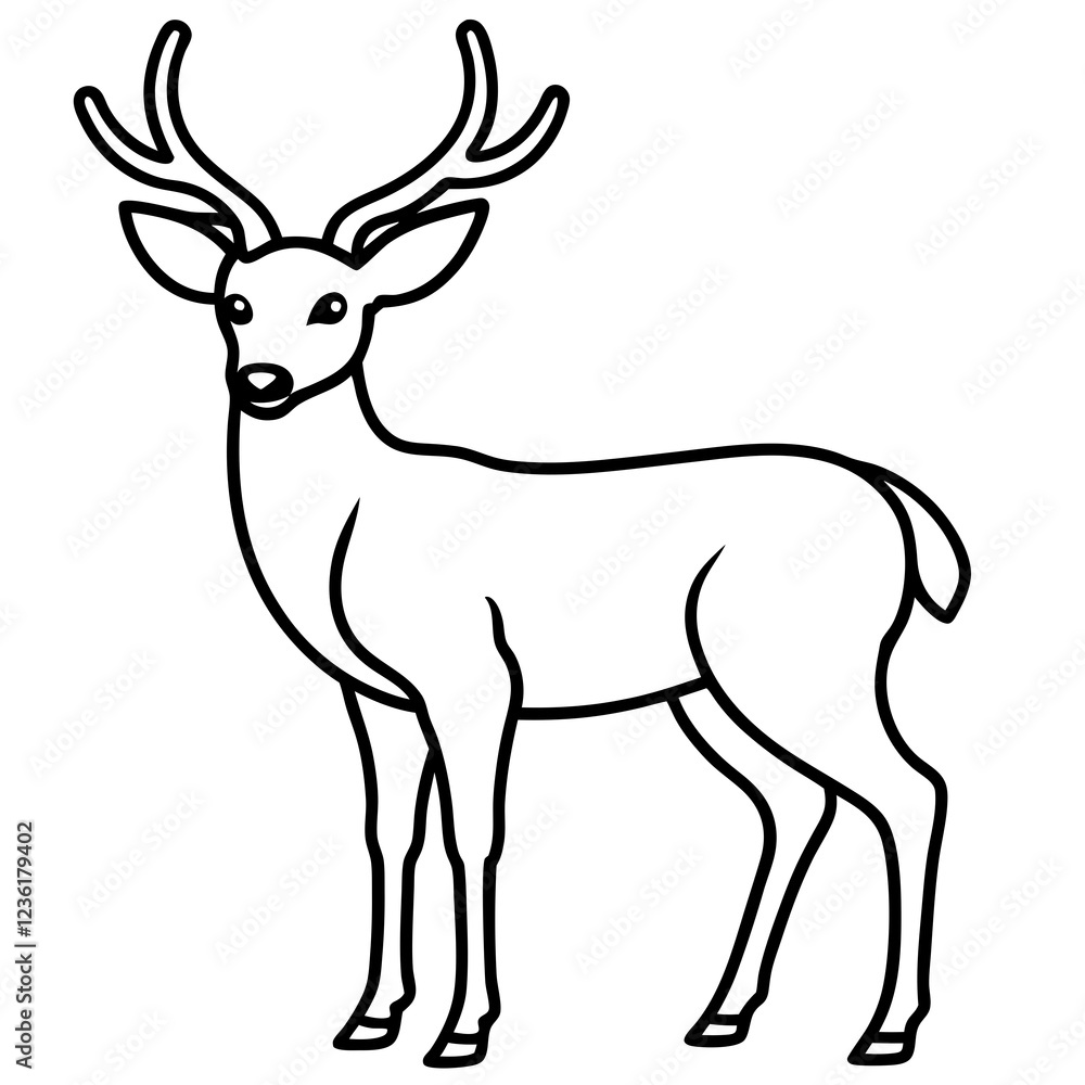 Abstract Deer Outline Vector Art Abstract Deer Outline Vector Art