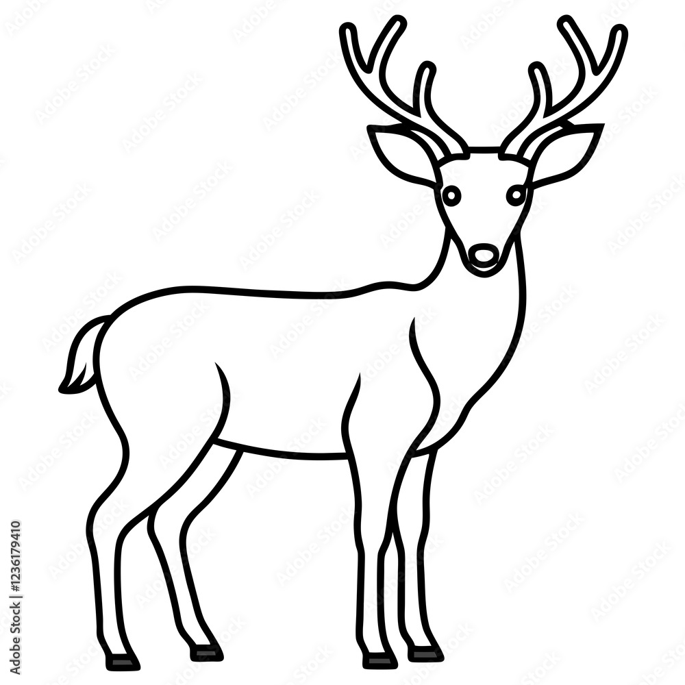 Abstract Deer Outline Vector Art Abstract Deer Outline Vector Art