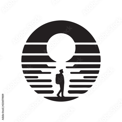 wander light silhouette vector clip art logo