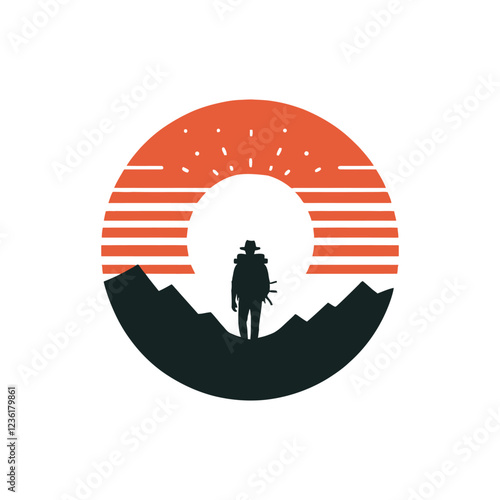 wander light silhouette vector clip art logo