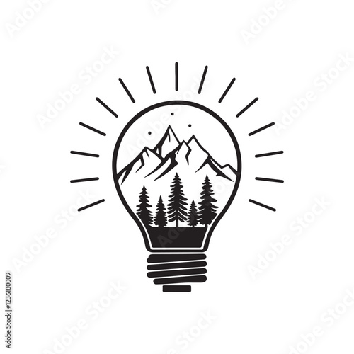 wander light silhouette vector clip art logo