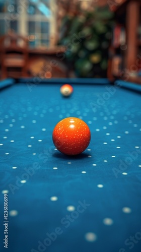 Billiard table with balls ready to play. Suitable for sports blogs, billiard clubs adverts and leisure articles.