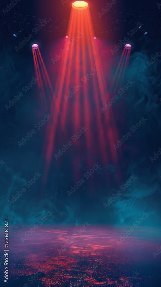 Fototapeta premium Abstract image with bright rays of light and smoke. Background for music events, night clubs, advertising of lighting equipment.
