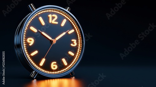 Wallpaper Mural Illuminated Analog Clock On Dark Background Torontodigital.ca