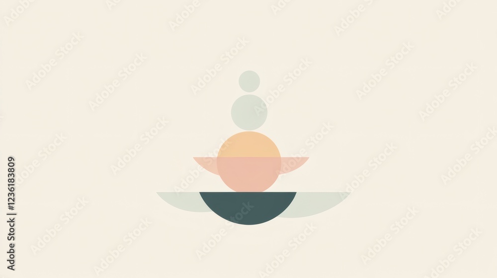 Abstract Balanced Composition Pastel Circles and Shapes in Minimalist Design Abstract Balanced Composition Pastel Circles and Shapes in Minimalist Design