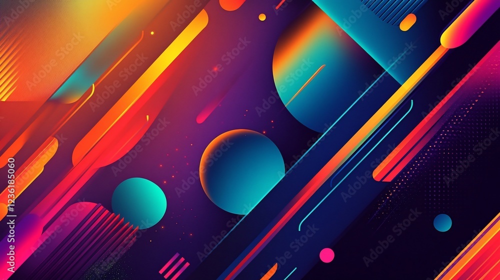 Abstract geometric shapes with vibrant colors and gradient backgrounds create a dynamic design Abstract geometric shapes with vibrant colors and gradient backgrounds create a dynamic design