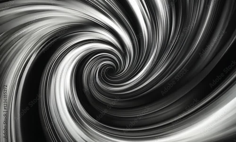 Abstract Swirling Vortex in Black and White Abstract Swirling Vortex in Black and White