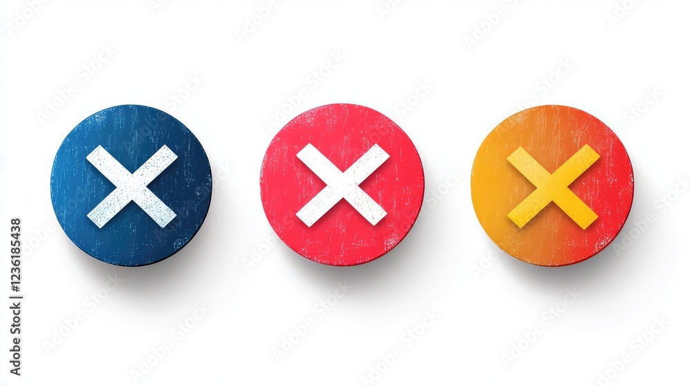 Obraz premium Cross mark icon, flat round button. Vector EPS10, on white background