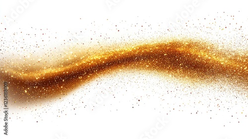 Glitter particles effect. Gold glittering Space star dust trail sparkling particles on transparent background. Stock royalty free vector illustration. PNG, on white background