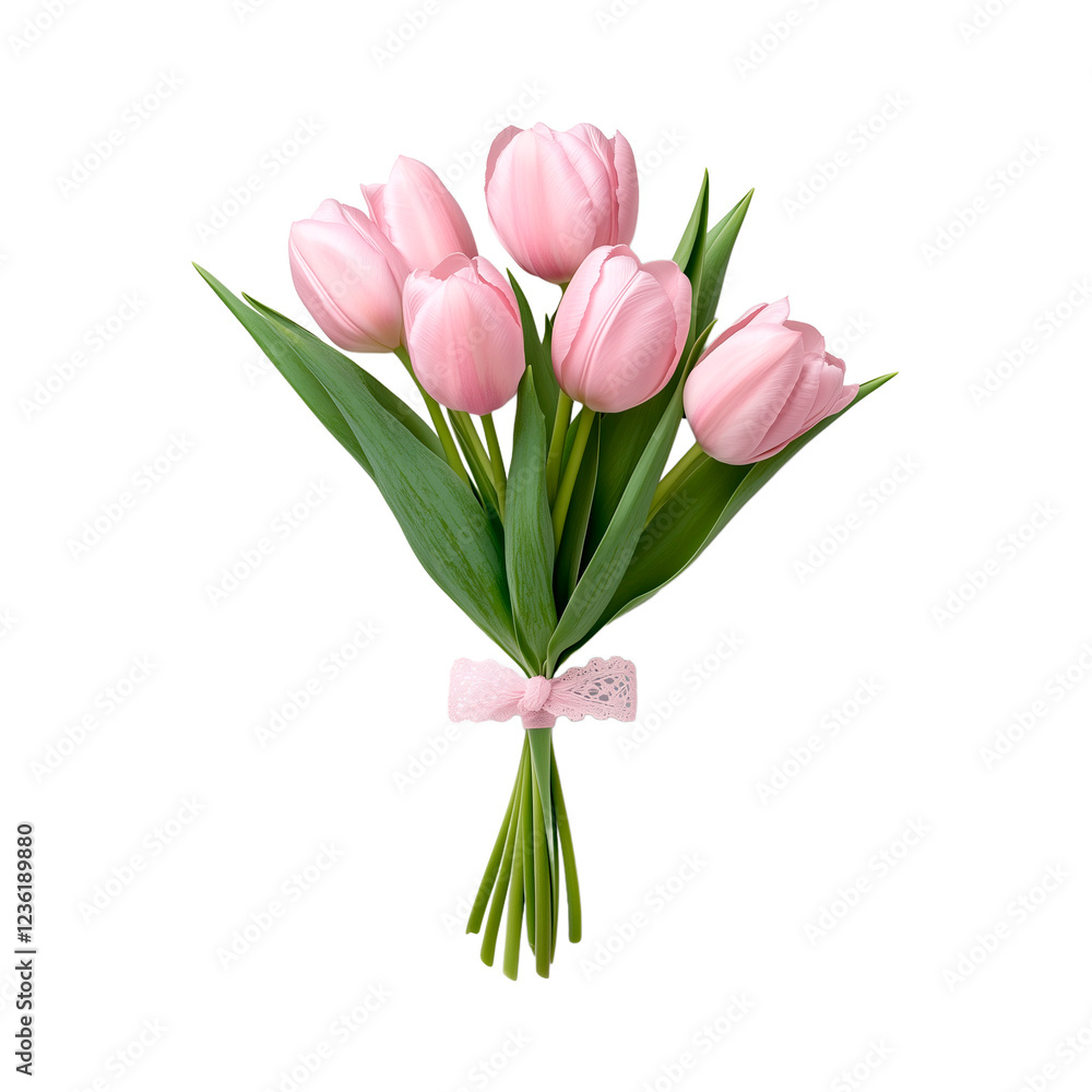 Fototapeta premium Beautiful light pink tulips arranged elegantly for a special occasion or decoration