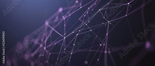 Abstract purple network design with glowing connections